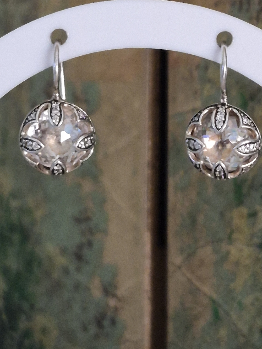 Thomas Sabo Sterling Silver Crystal Lotus Drop Earrings